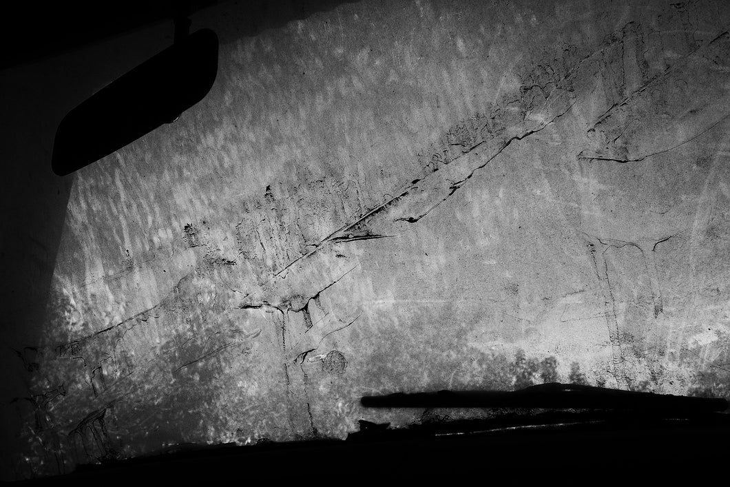 Fifty-Five Ford Fairlane Windshield B&W Art Photo Print