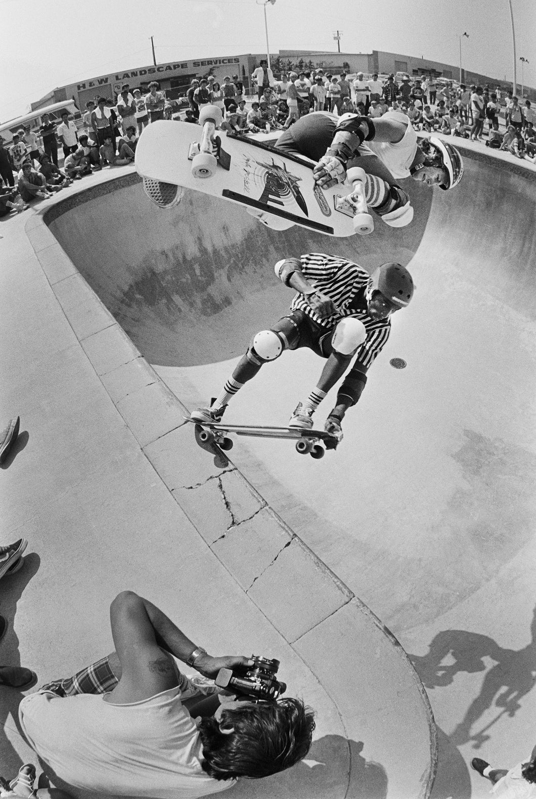 Steve Steadham and Mike McGill Doubles Upland 1985 Skateboarding Photo